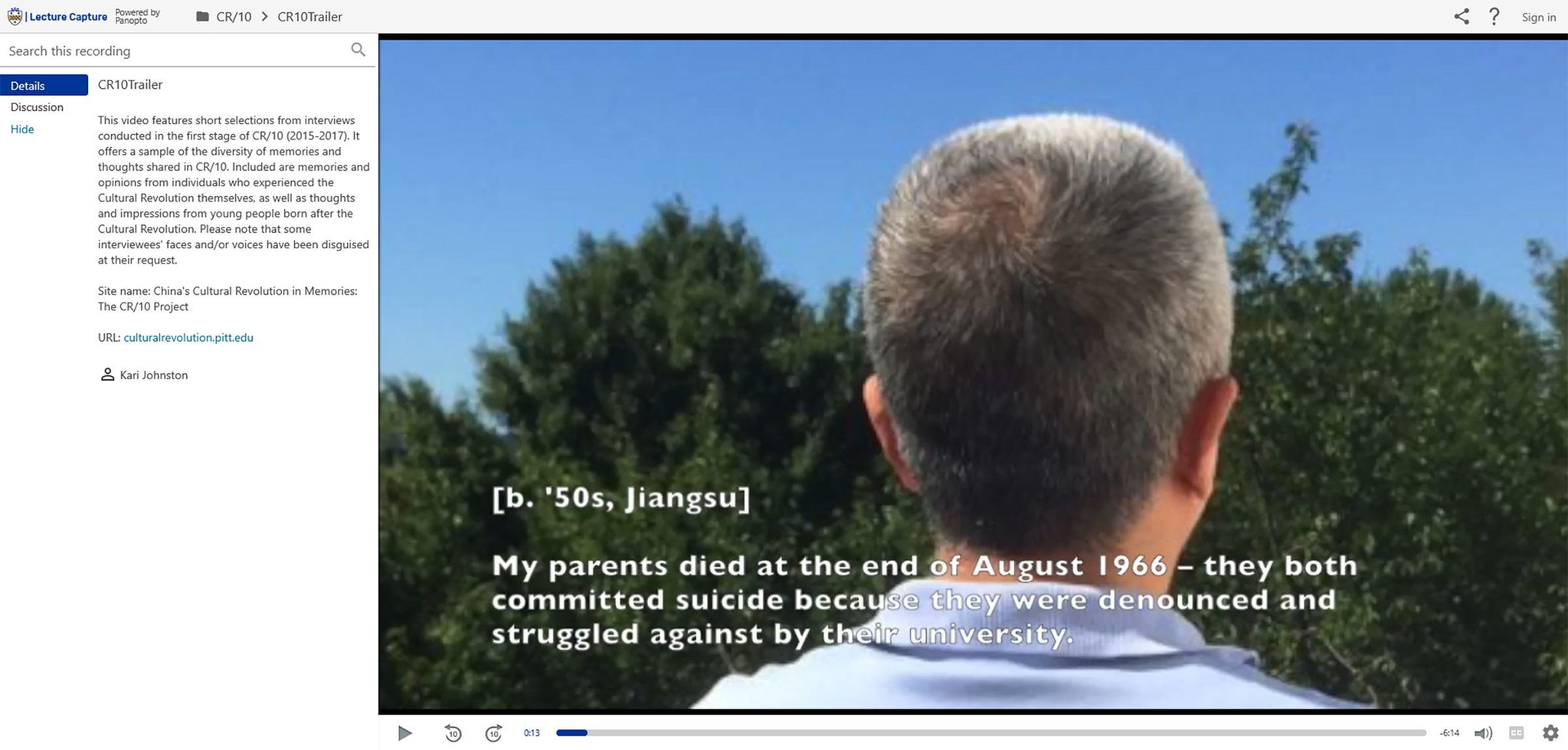 Screenshot from the CR/10 Project